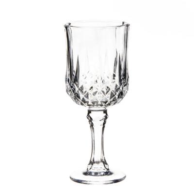 large diamond engraved heat resistant tube wine glass 
