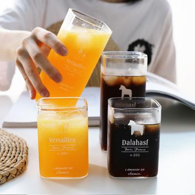 Wholesale square shape whisky glass cup juice glass cup water cup wine glass