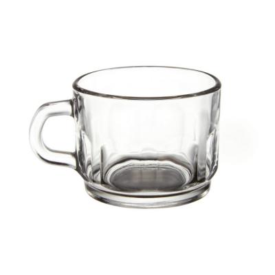 Customised Wholesale widemouthed coffee cup glass with handle